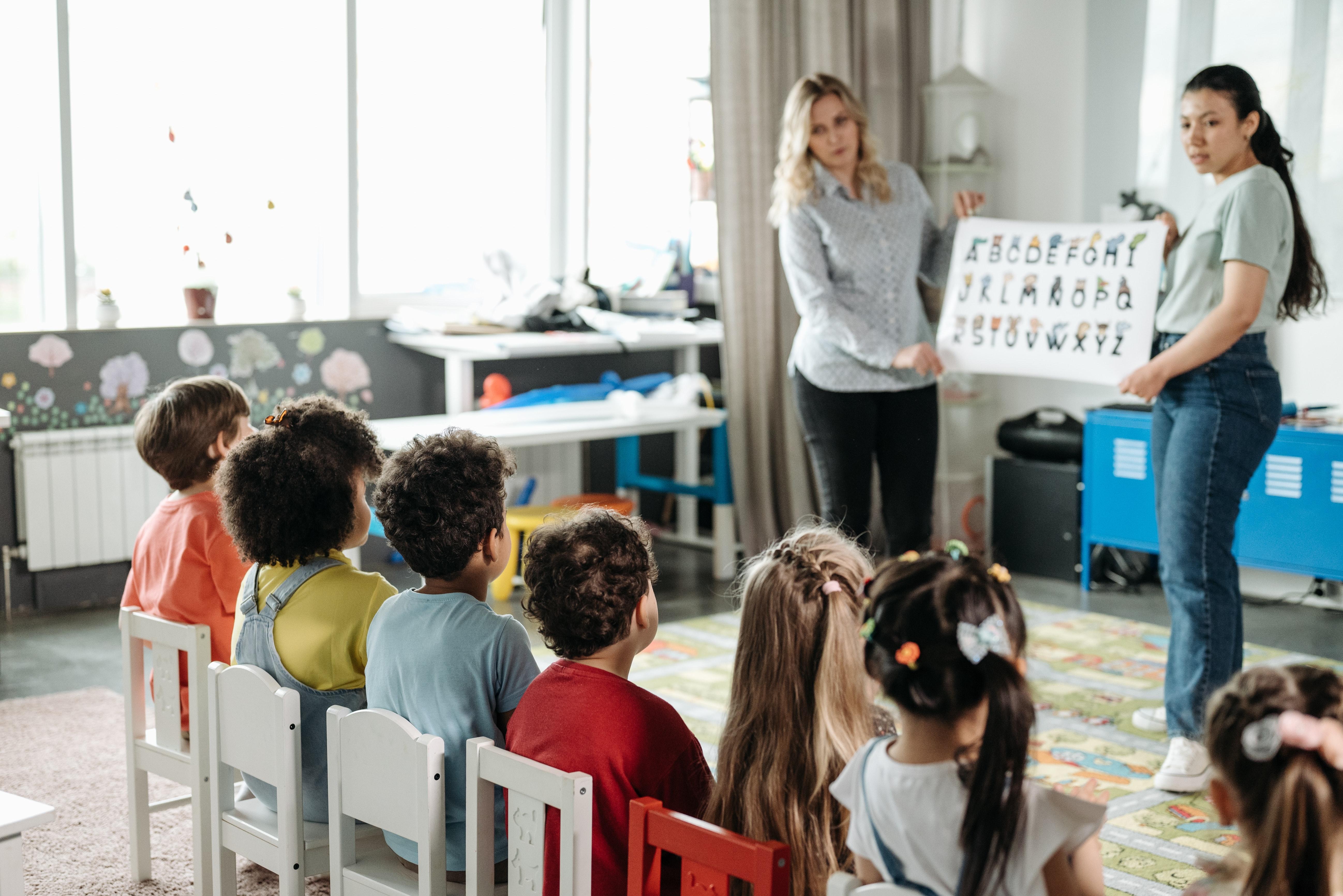 Teacher teaching in classroom