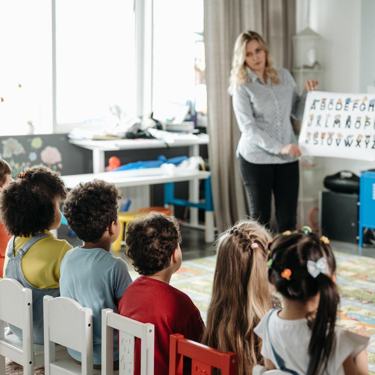 Teacher teaching in classroom